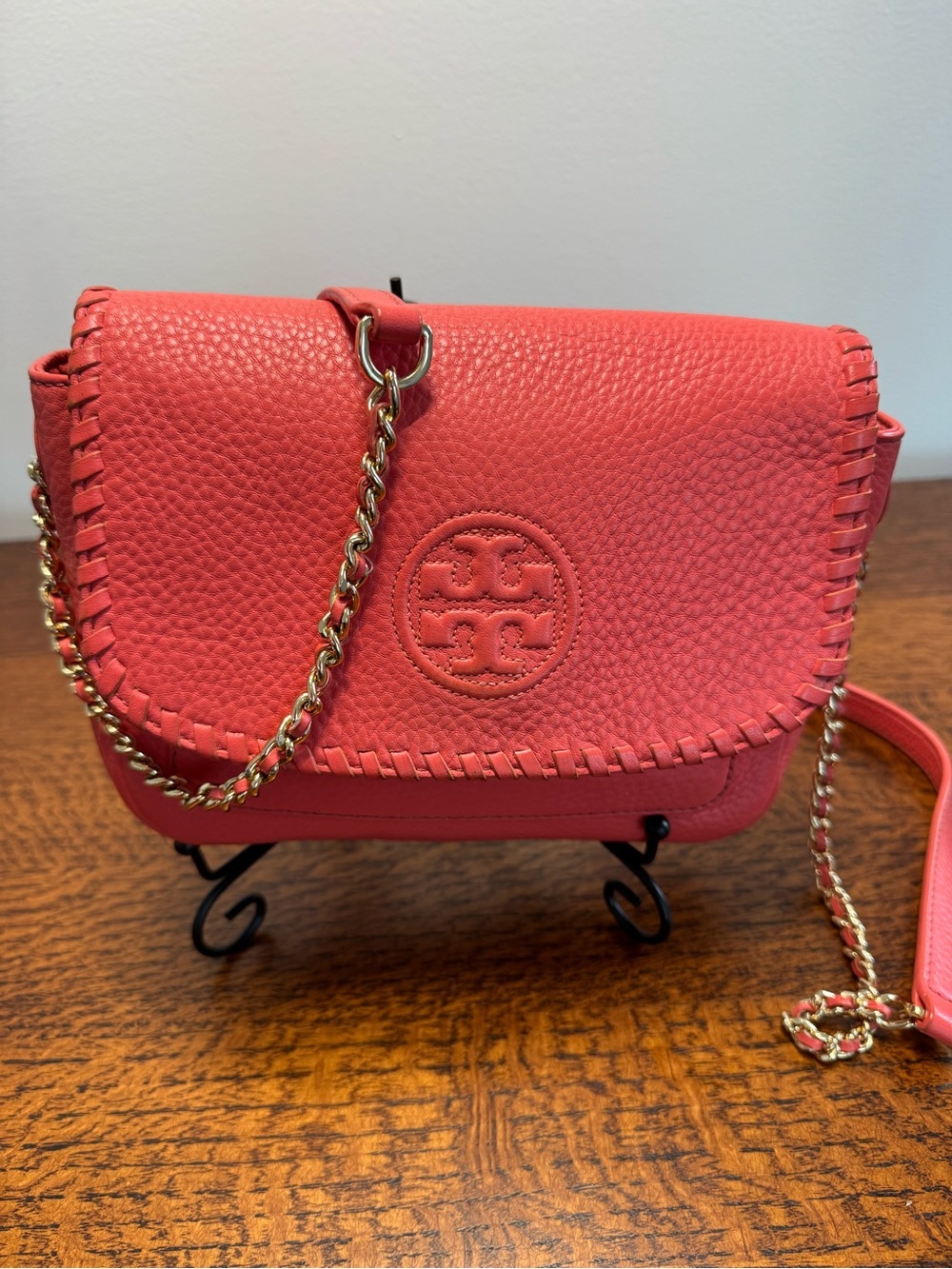 Tory Burch Marion Small Flap Leather Crossbody Bag EUC